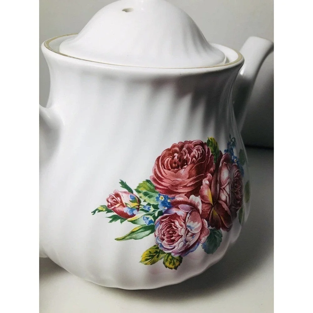Arthur Wood England Porcelain Floral Teapot